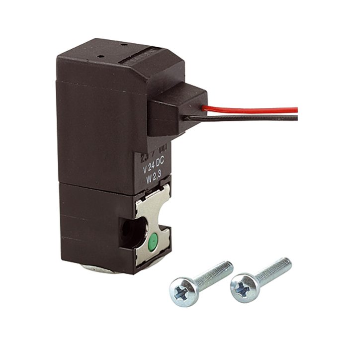 [106648] RIEGLER 3/2-way mini solenoid valve directly controlled, NO, 12 VDC cable