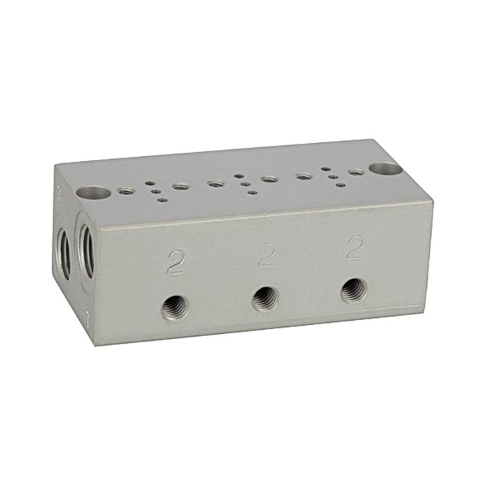 RIEGLER Reihengrundplatte 3-fach, M5 für Mini-Magnetventile 15 mm