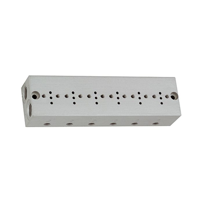 RIEGLER Reihengrundplatte 6-fach, M5 für Mini-Magnetventile 15 mm