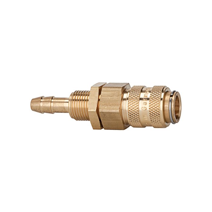RIEGLER Schnellverschlusskupplung NW 5, Messing blank, Tülle LW 4, M10x1