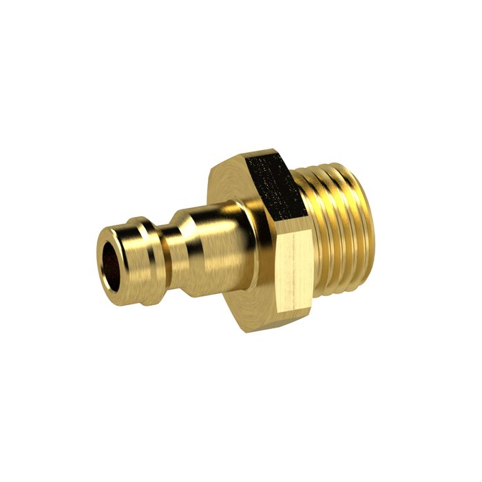 RIEGLER Nippel für Kupplungen NW 5, Messing blank, G 1/8 AG, SW 14
