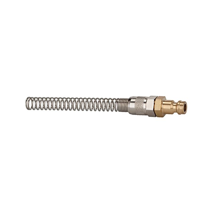 [107156] RIEGLER Nipple I.D. 5, for hose 6x4, Coupling nut, kink protection spring