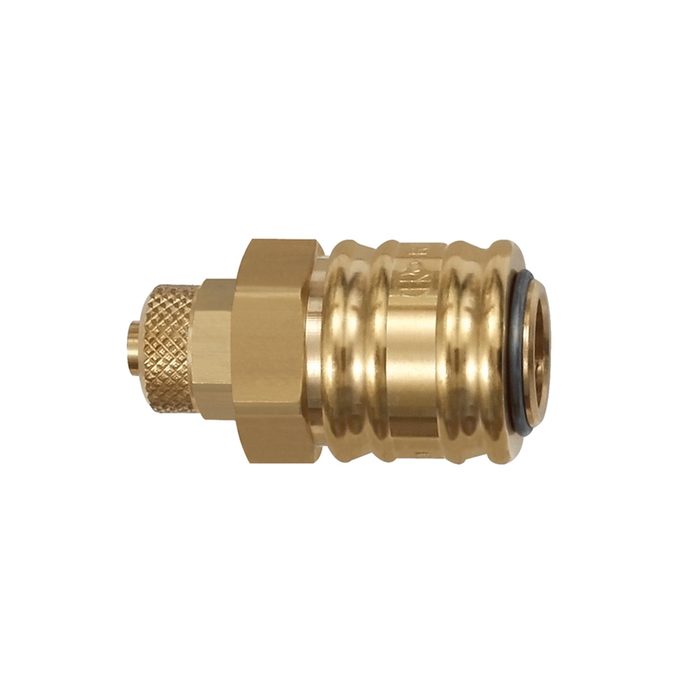 [107222] RIEGLER Quick-connect coupling I.D. 7.2, bright brass, Hose connect. 12x9