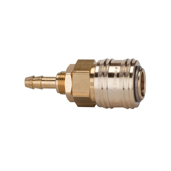 RIEGLER Quick-connect coupl. I.D. 7.2 bright brass, Sleeve I.D. 10, G 1/4
