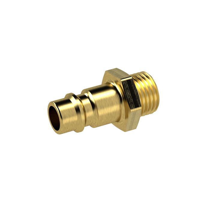 RIEGLER Nippel für Kupplungen NW 7,2 - NW 7,8, Messing blank, G 3/8 AG