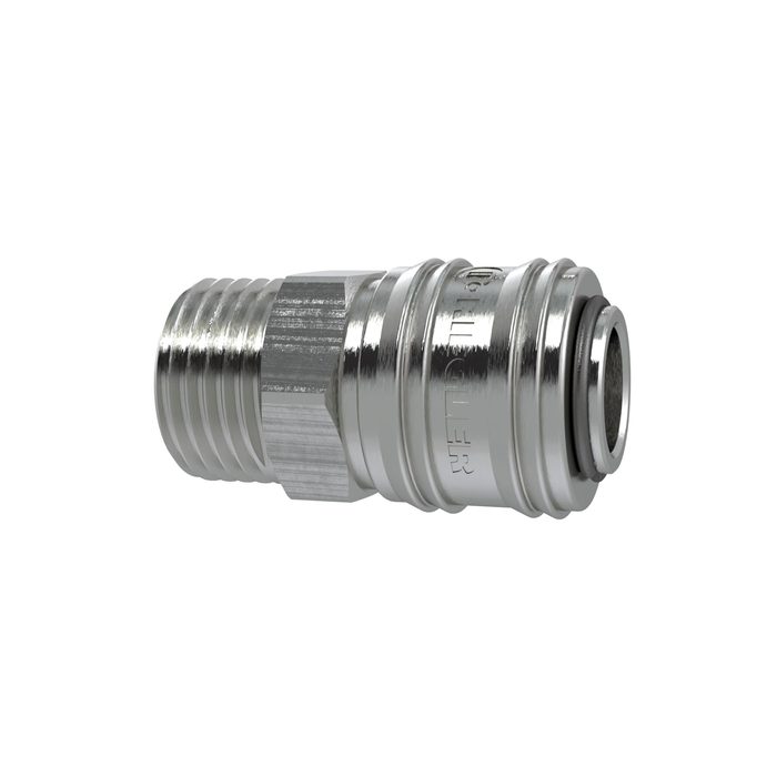 [107280] RIEGLER Schnellverschlusskupplung NW 7,2, Messing vernickelt, G 1/4 AG