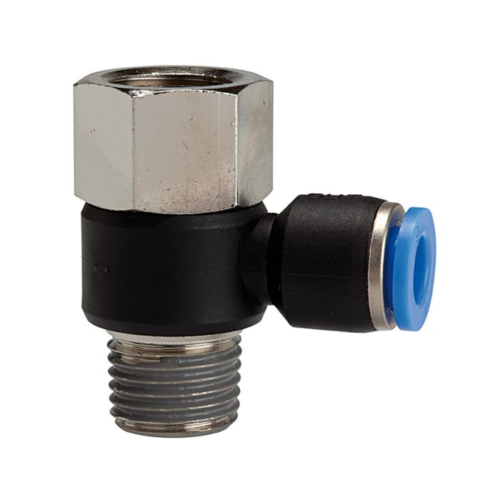 RIEGLER L-Steckverschraubung »Blaue Serie«, drehbar, Rc/R 1/8 i./a., Ø8mm