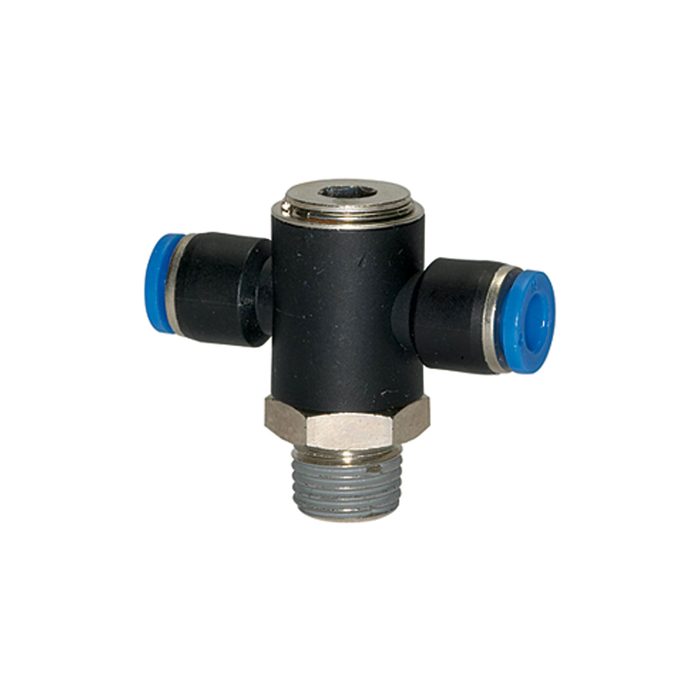 RIEGLER Push-in T-fitting »Blue Series«, rotating, R 1/4 o.