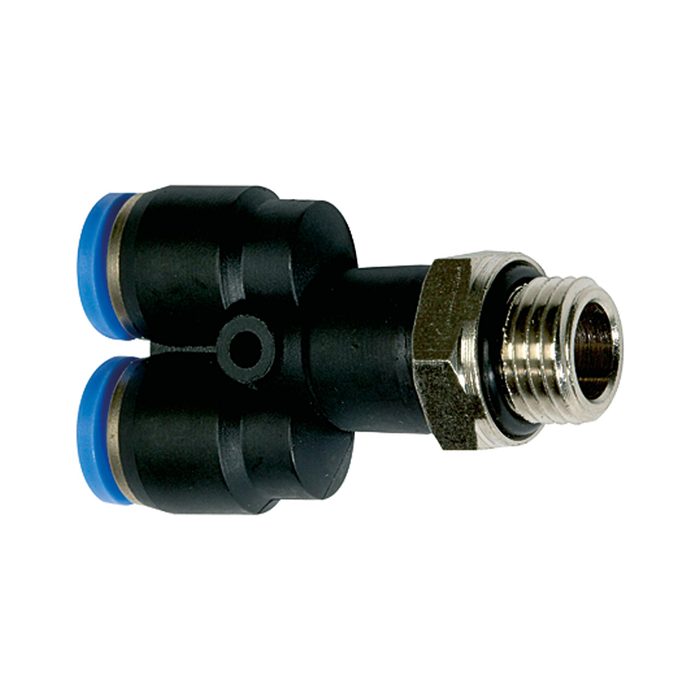 RIEGLER Push-in Y-fitting »Blue Series«, rotating, G 1/2 o.