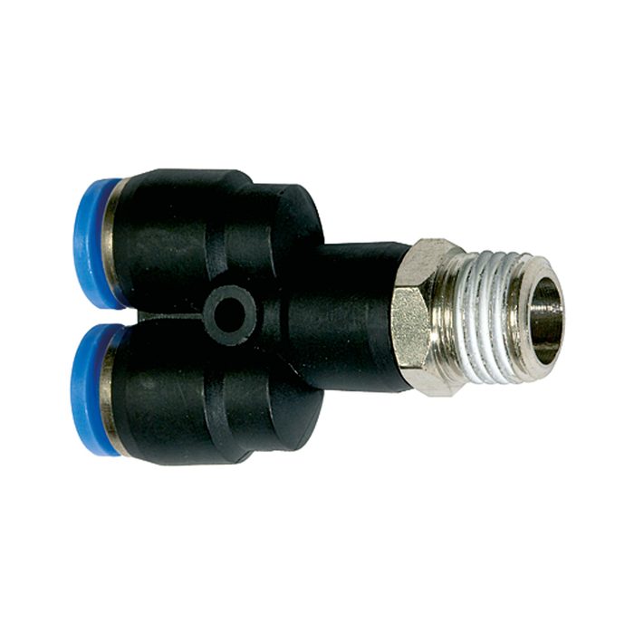 RIEGLER Push-in Y-fitting »Blue Series«, rotating, R 3/8 o.