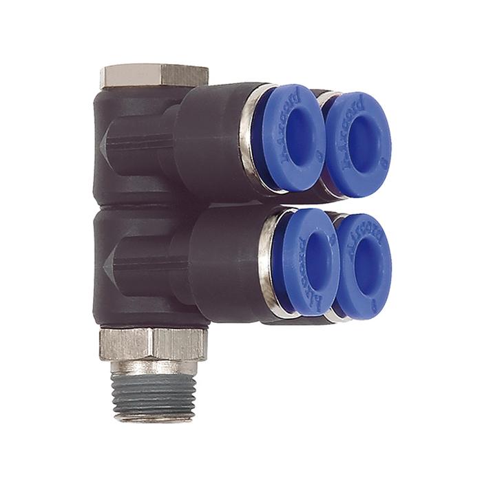 RIEGLER L-multi-distributor »Blue Series«, 4-fold, rotating, R 1/4 o.