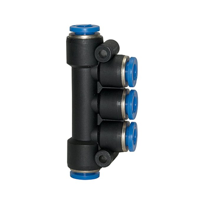 RIEGLER T multi-distributor, Plug connector »Blue Series« hose ext. Ø 5x4