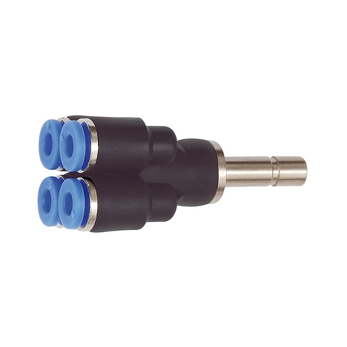 [109913] RIEGLER Multi-distributor, Plug nipple 8 mm »Blue Series« 4-fold