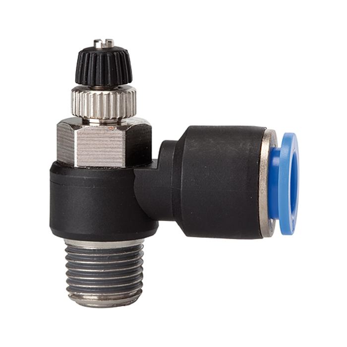 RIEGLER Drosselrückschlagventil »Blaue Serie«, Zuluftdros., R 1/8 a. Ø6mm