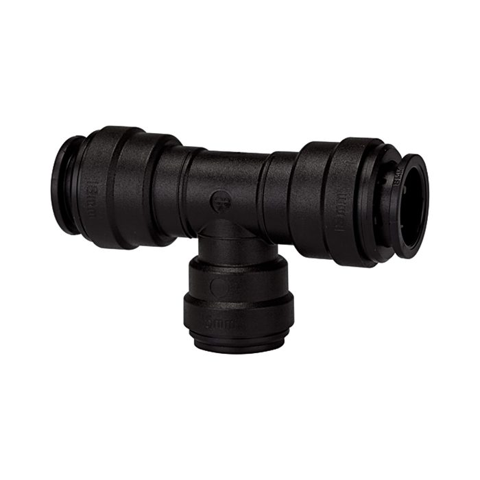 RIEGLER T-reducer connector POM, for hose exterior Ø1 22 mm / Ø2 15 mm