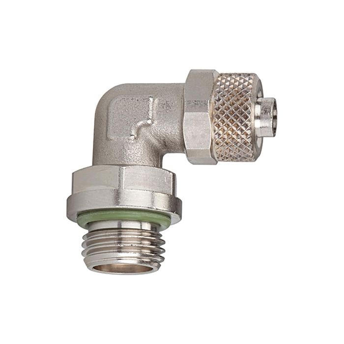 RIEGLER Angled screw-in fitting, rotating, G 1/4 o., for hose 8/6 mm
