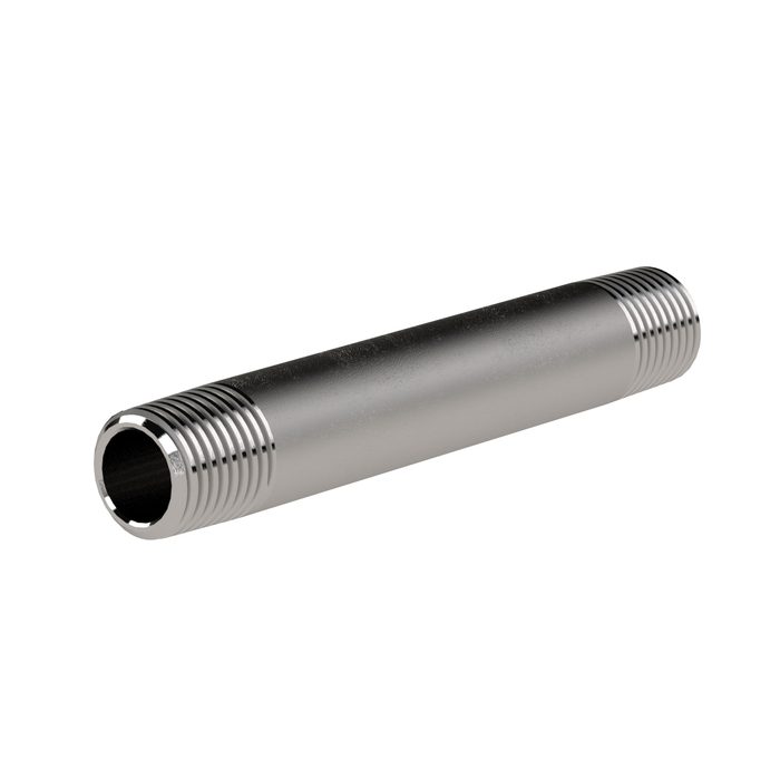 RIEGLER Rohrdoppelnippel, R 1/2, Länge 60 mm, Edelstahl 1.4571