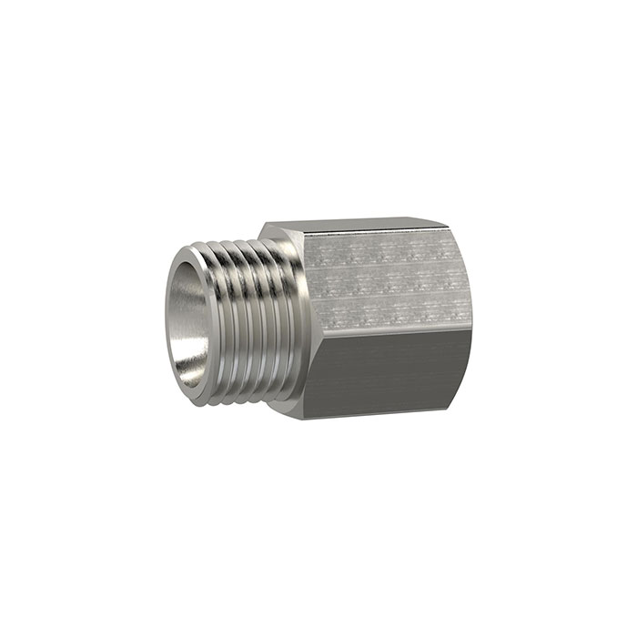 RIEGLER Reduziernippel, lang, G 1/4 a., G 1/8 i., SW 17, Edelstahl 1.4571