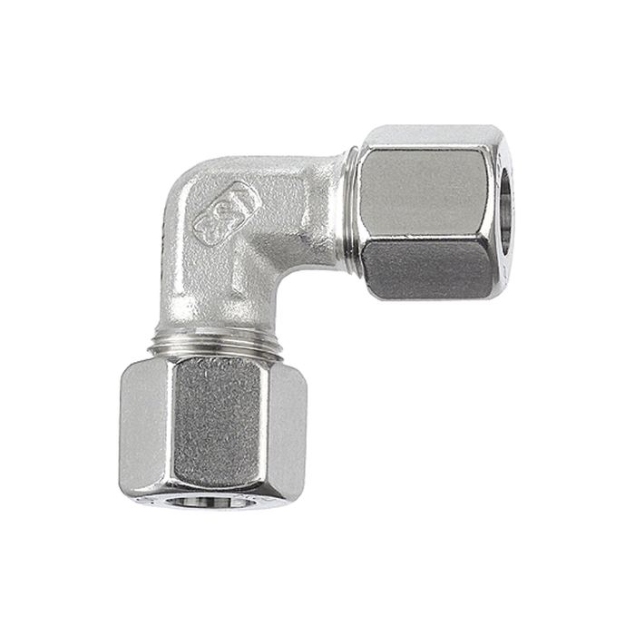 [112404] RIEGLER Angled fitting, Pipe exterior Ø 8 mm, Stainless steel 1.4571