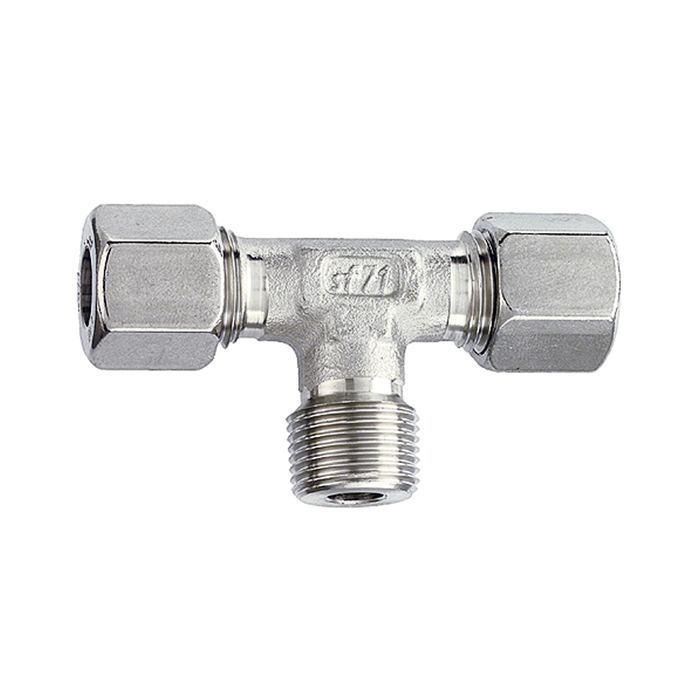 RIEGLER T-Einschraubverschraubung, R 1/8 a., Rohr-Außen-Ø 8, ES 1.4571