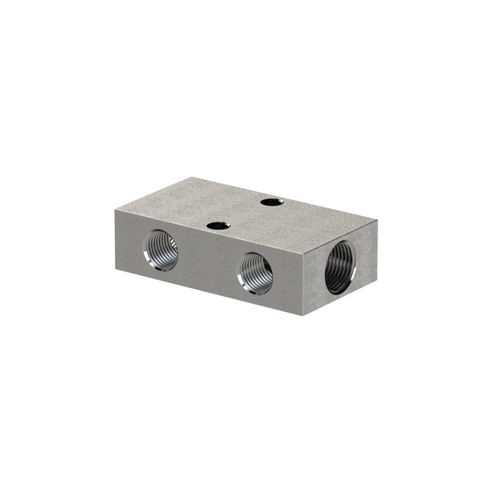 RIEGLER Distributor strip, Both sides, Input 2x3/8, Output 2+2x1/4