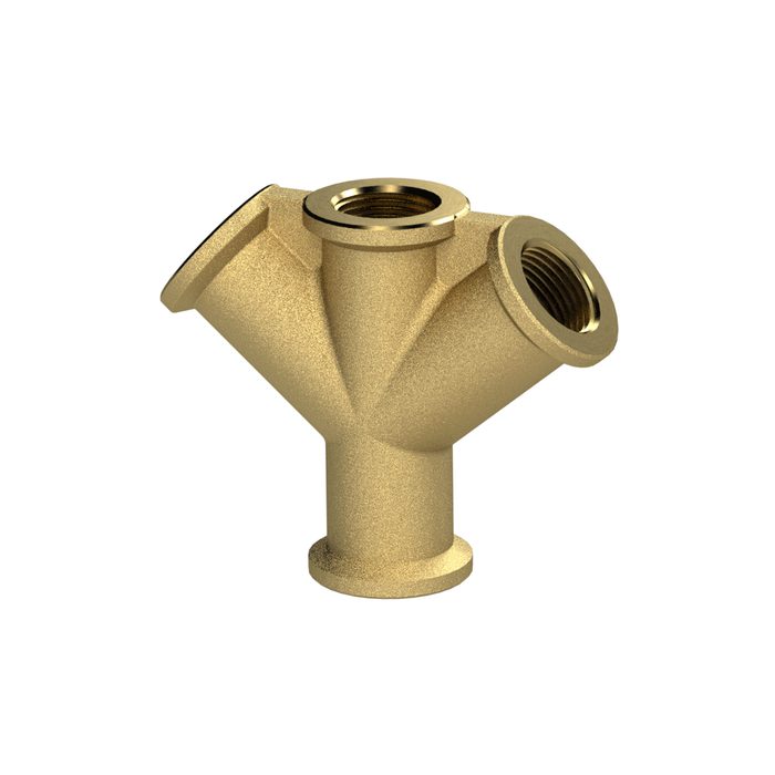 [112606] RIEGLER Verteiler, 3fach, G 3/8 i., 3 x G 3/8 IG, Messing blank