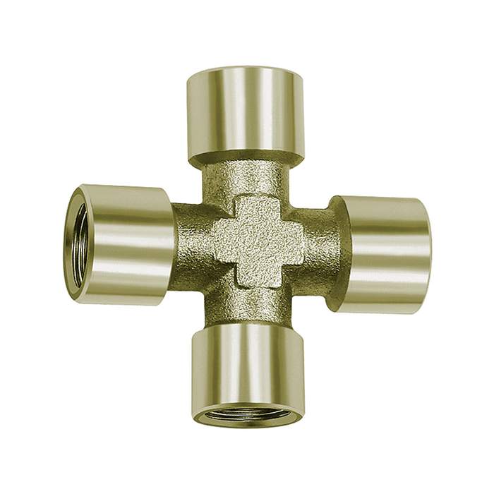 [112799] RIEGLER Kreuzstück, 4 x innen, G 1/4, SW 13, Messing vernickelt