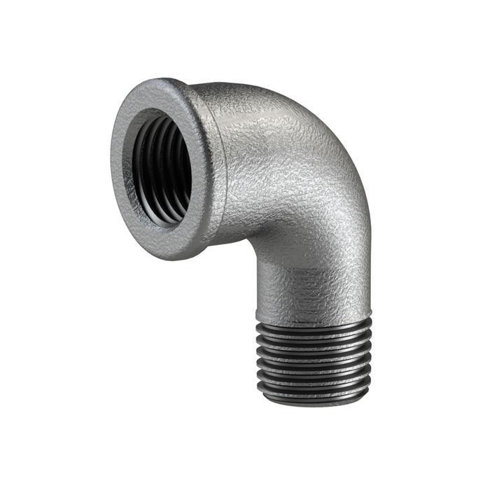RIEGLER Bracket 92, 90°, IT/ET, Rp/R 3/4, black malleable cast iron