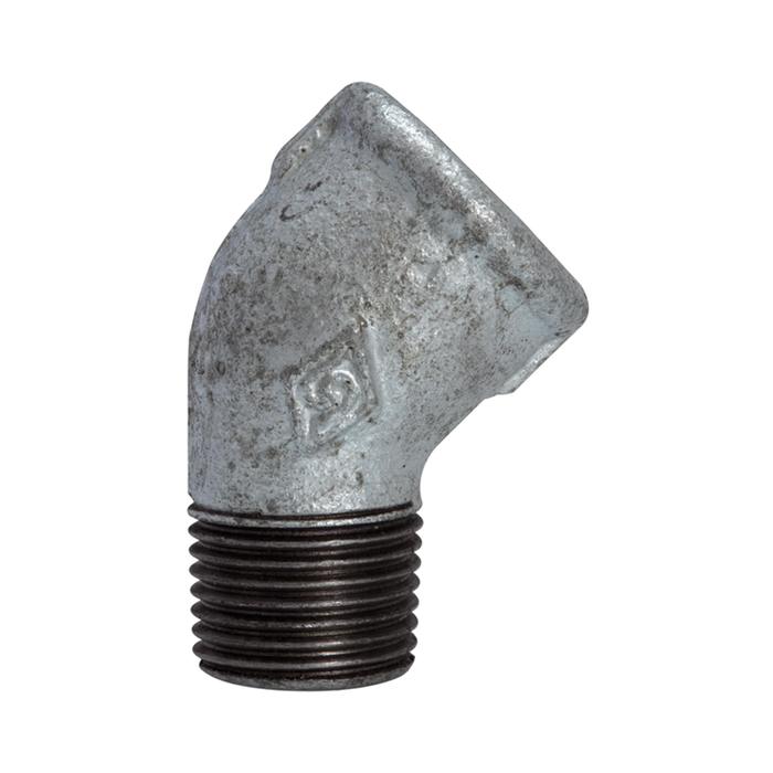 RIEGLER Bracket 121, 45°, IT/ET, Rp/R 1, black malleable cast iron