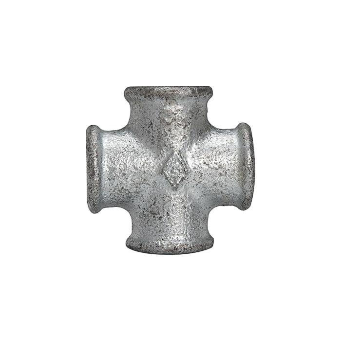 RIEGLER Cross-piece 180, 4 x IT, Rp 3, black malleable cast iron