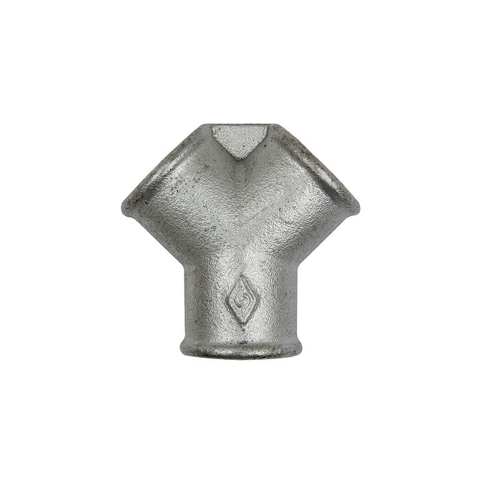 RIEGLER Y-piece 220, IT/IT/IT, Rp 1, black malleable cast iron
