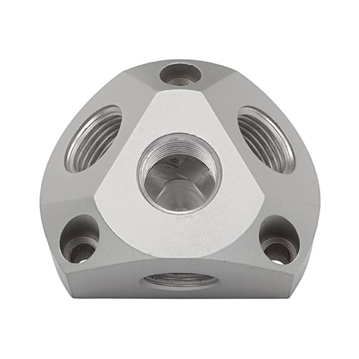 RIEGLER Air distributor socket, Aluminium, Input G 1/2, Output 3x G 1/2
