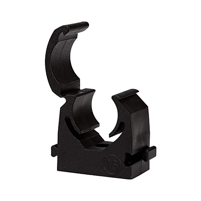 RIEGLER Pipe clamp, Polypropylene, for pipe exterior Ø 15 mm, black