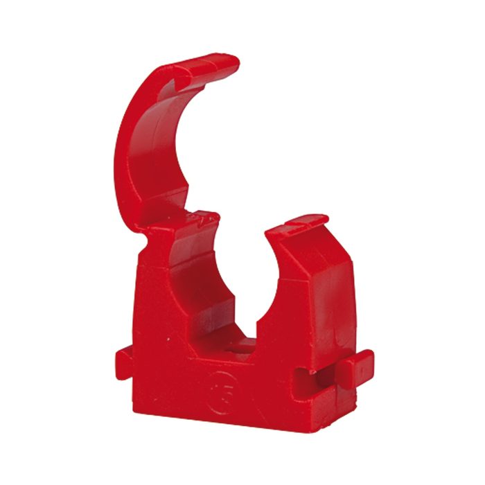 RIEGLER Pipe clamp, Polypropylene, for pipe exterior Ø 22 mm, red