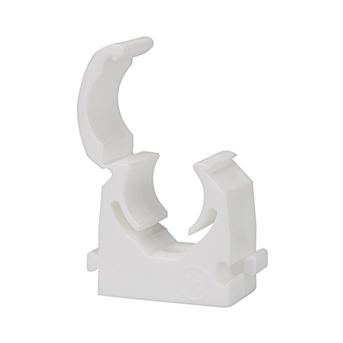 RIEGLER Pipe clamp, Polypropylene, for pipe exterior Ø 22 mm, white