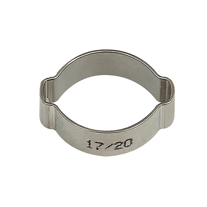 [114145] RIEGLER 2-Ohr-Schl.klemme, Edelstahl (W4), Spannbereich 13-15 mm, 7,0 mm (1 Pack = 10 Stk.)