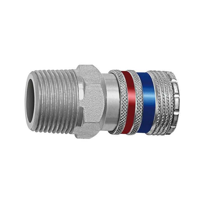 RIEGLER Safety coupling I.D. 10, Steel / brass galvanised, R 1/2 ET