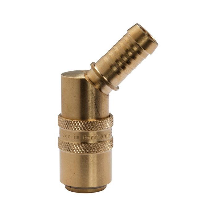 RIEGLER Temperierkupplung DN 9, Zapfen 13 mm, Schlauchtülle 45°