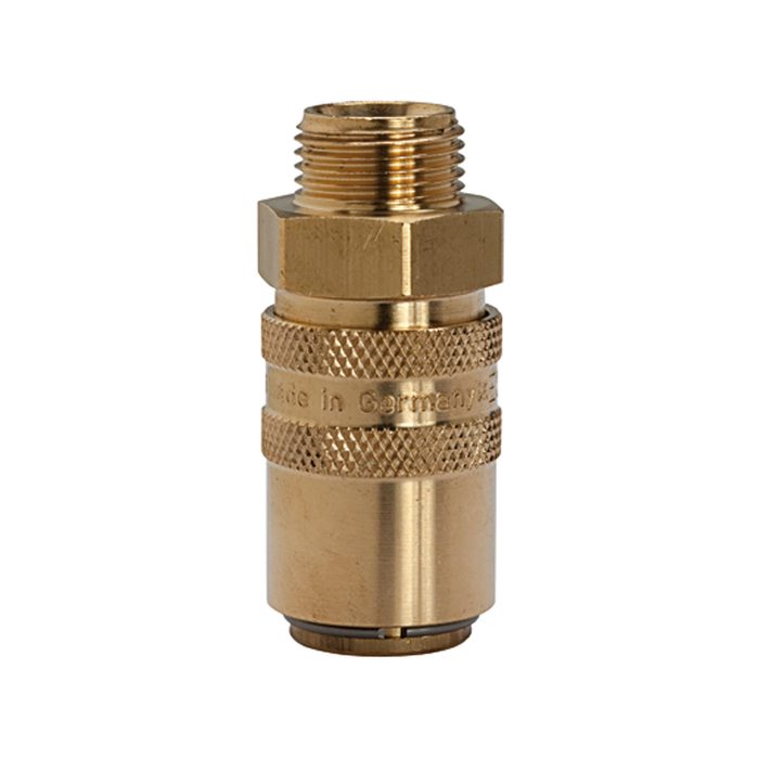 [107961] RIEGLER Tempered coupling DN 9, ET, Blocking valve, Brass, G 1/2 straight