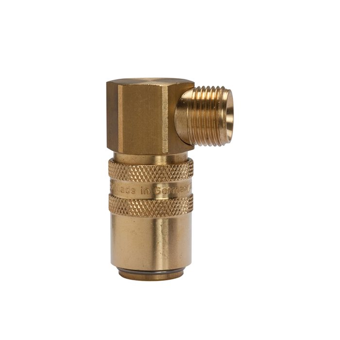[107972] RIEGLER Tempered coupling DN 9, Exterior thread, Brass, M16x1.5 90°