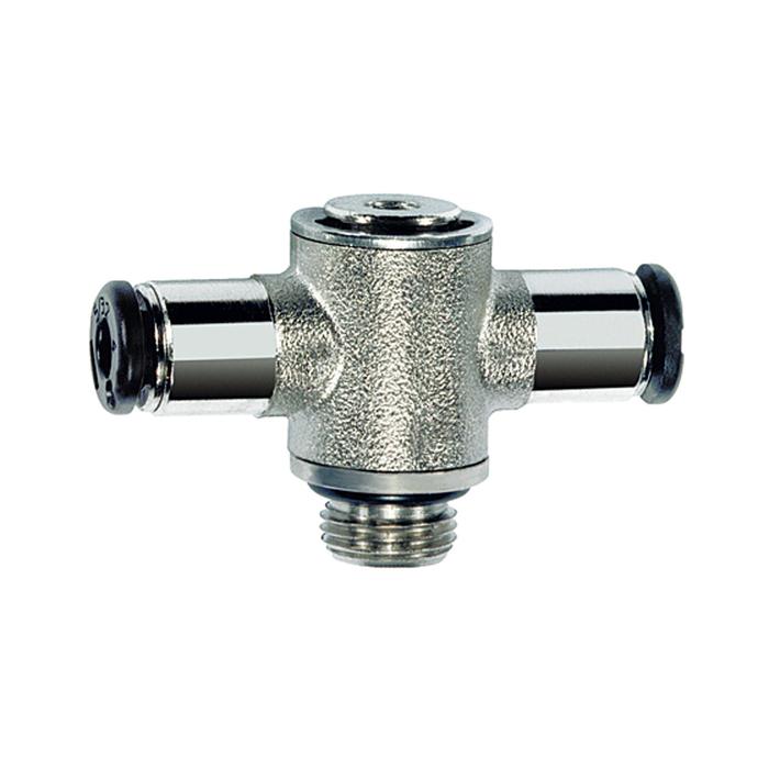 RIEGLER T-Steckverschraubung »click-clock«, drehbar, G 3/8 a., Schl-Ø 12