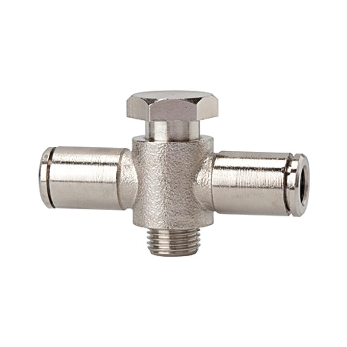 [108965] RIEGLER Push-in T-fitting »metallica« rotating, G 1/4 o.,hose exterior Ø6