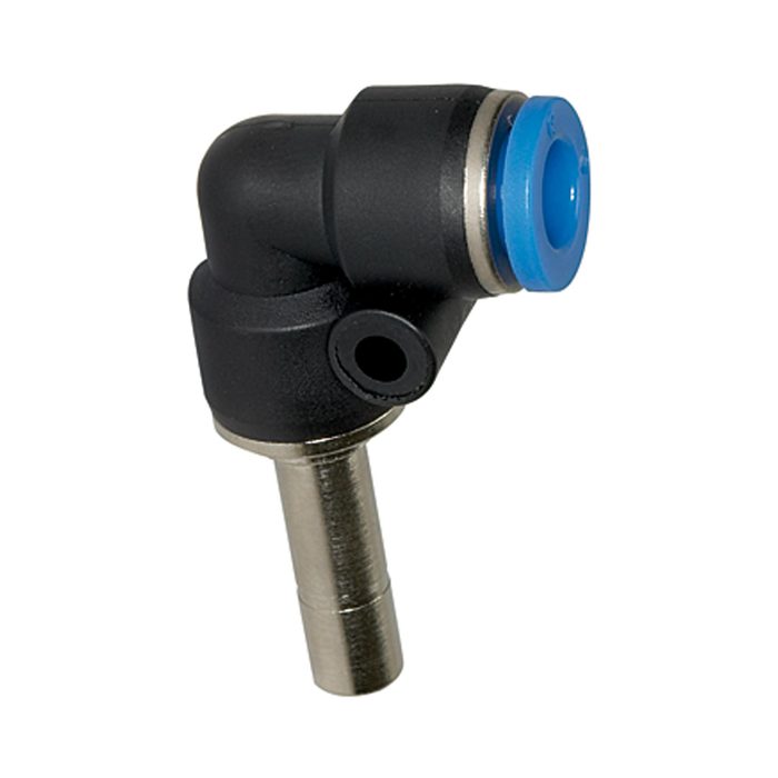 RIEGLER Push-in L-connector, Plug nipple 4 »Blue Series« mini, hose Ø 4