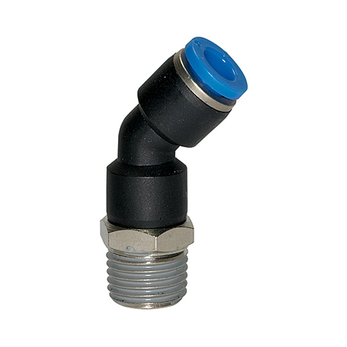 RIEGLER Push-in fitting 45° »Blue Series«, rotating, R 1/2 o.