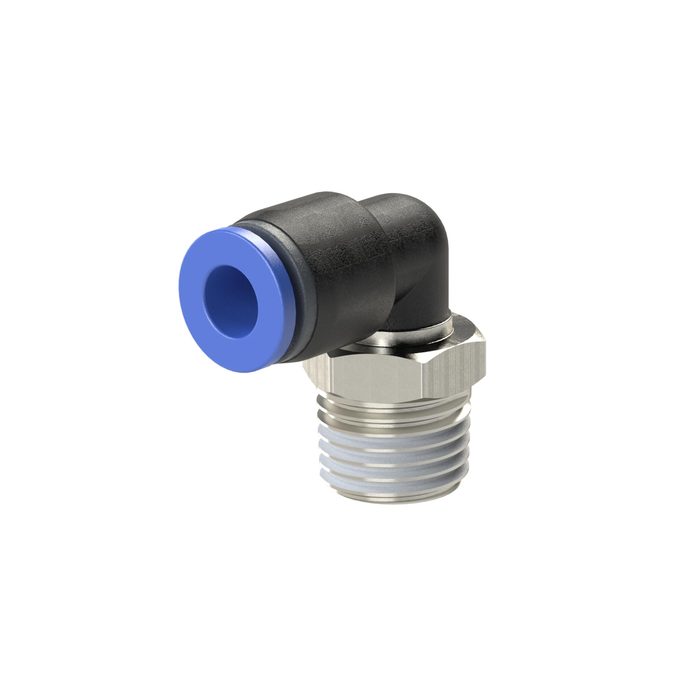 RIEGLER L-Steckverschraubung »Blaue Serie«, drehbar, R 1/8 außen, Ø 6 mm