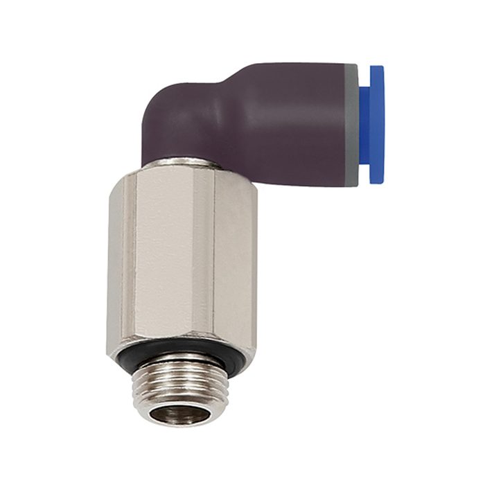 RIEGLER Push-in L-fitting »Blue Series« long, rotating, G 1/2 o.