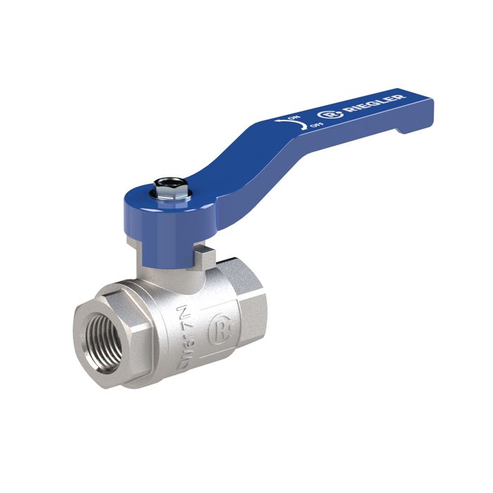 RIEGLER Kugelhahn »valve line«, Handhebel blau, MS vern., IG/IG, G 1/4