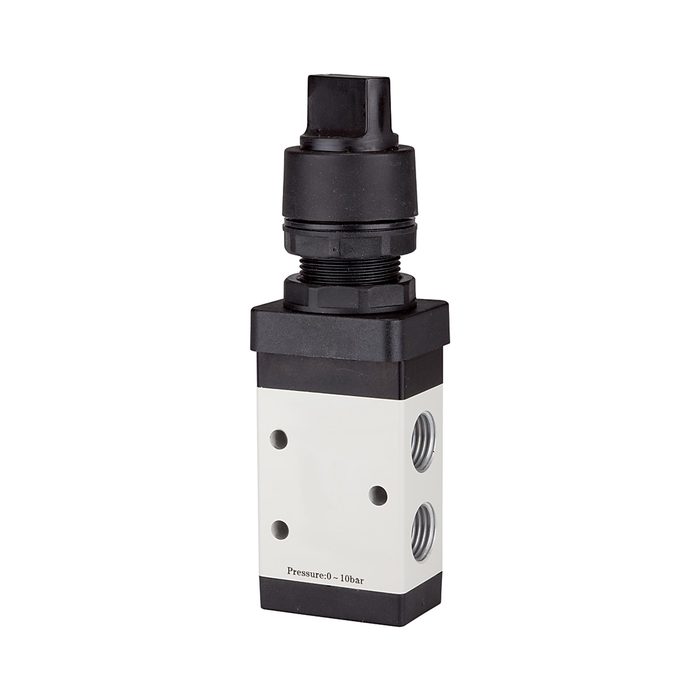 [116021] RIEGLER 3/2-way valve, manual »M3« Rotating handle, NC, monostable, G 1/4