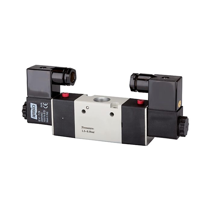 RIEGLER 3/2-way valve, electropneumatic, »3V«, bistable, 230 V, 50 Hz