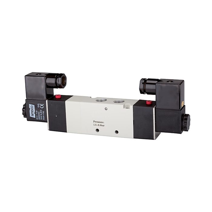 RIEGLER 5/3-Wegeventil elektropneum. Mitte geschl., G 3/8, 230 V, 50 Hz